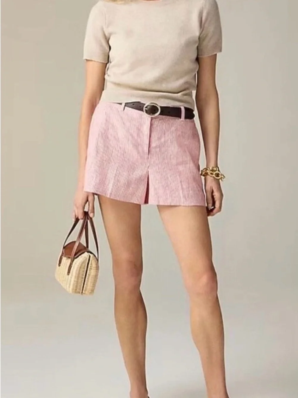 J. Crew Linen Harbor Shorts in Red Stripe Size XS